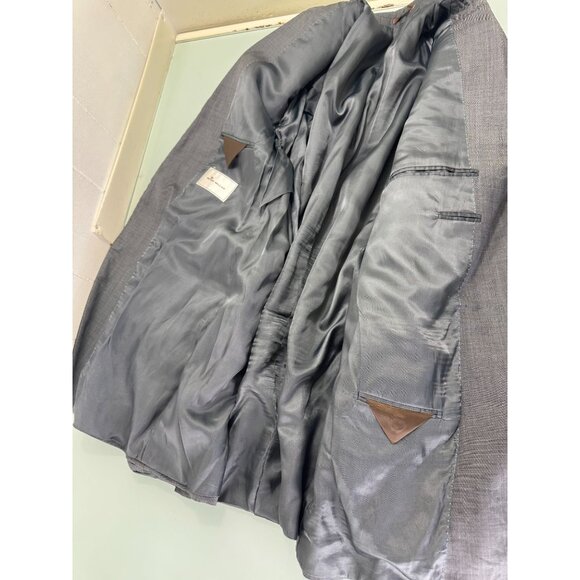 Peter Millar Blazer Jacket 50T 100% Wool Gray Double Vent Sport Coat Sport Coat - Picture 3 of 12
